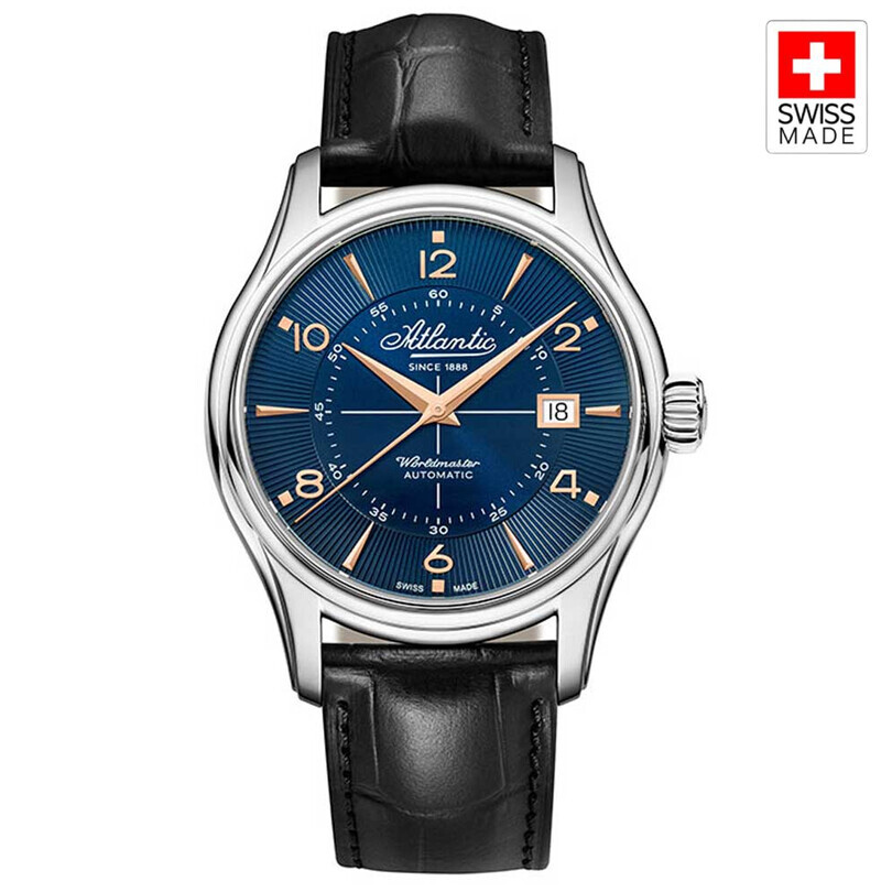 ATLANTIC - WORLDMASTER 1888 VINTAGE EDITION 40 mm 55750.41.55R Otomatik (İsviçre Üretimi Sellita SW200-1 Mekanizmalı) Erkek Kol Saati