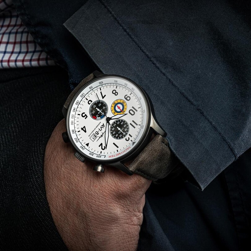 HAWKER HURRICANE CLASSIC CHRONOGRAPH AV-4011-0B (Seiko VD57 Mekanizmalı) Erkek Kol Saati - Thumbnail