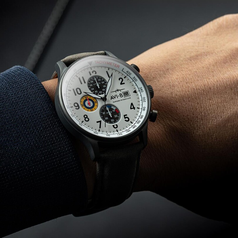 HAWKER HURRICANE CLASSIC CHRONOGRAPH AV-4011-0B (Seiko VD57 Mekanizmalı) Erkek Kol Saati - Thumbnail