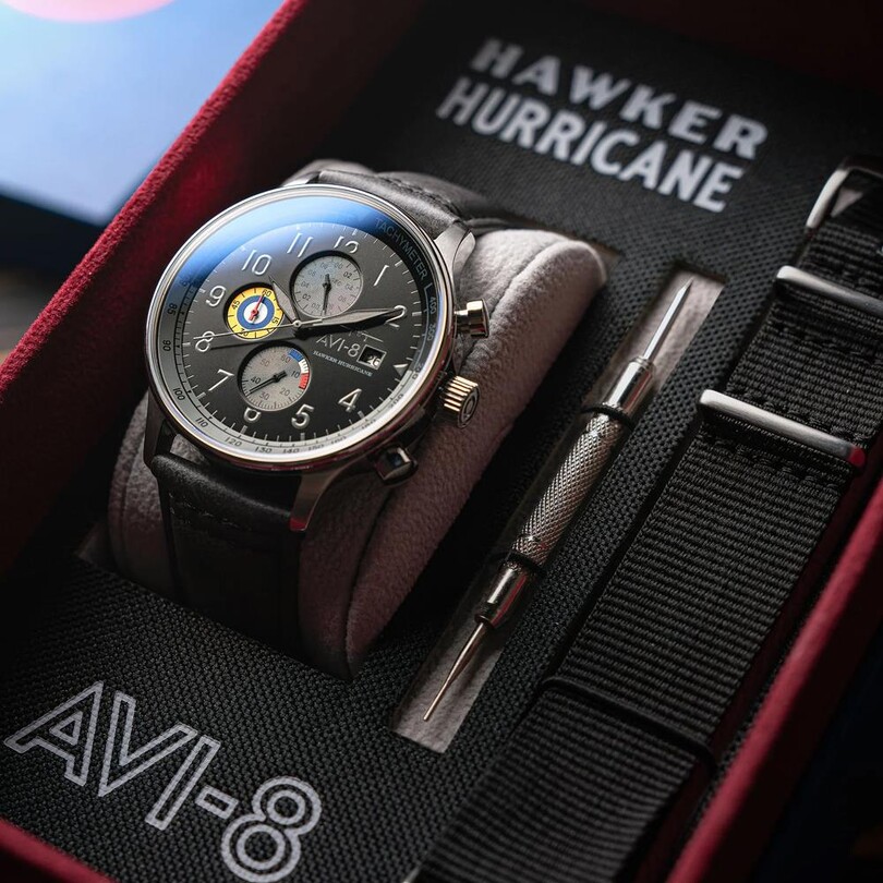 HAWKER HURRICANE CLASSIC CHRONOGRAPH AV-4011-0U (Seiko VD57 Mekanizmalı) Erkek Kol Saati - Thumbnail
