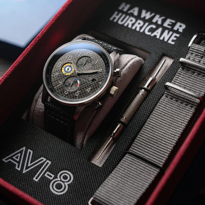 HAWKER HURRICANE CLASSIC CHRONOGRAPH AV-4011-0W (Seiko VD57 Mekanizmalı) Erkek Kol Saati - Thumbnail