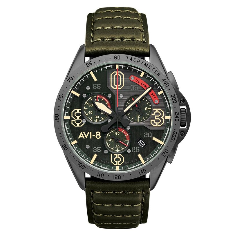 P-51 MUSTANG BLAKESLEE CHRONOGRAPH AV-4077-05 (Seiko VK68 Mekanizmalı) Erkek Kol Saati - Thumbnail