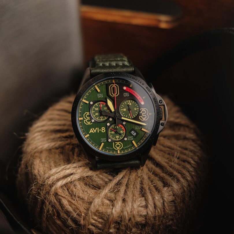 P-51 MUSTANG BLAKESLEE CHRONOGRAPH AV-4077-05 (Seiko VK68 Mekanizmalı) Erkek Kol Saati - Thumbnail