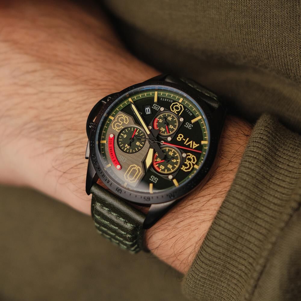 P-51 MUSTANG BLAKESLEE CHRONOGRAPH AV-4077-05 (Seiko VK68 Mekanizmalı) Erkek Kol Saati