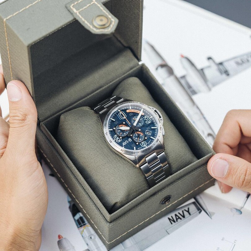 P-51 MUSTANG BLAKESLEE CHRONOGRAPH AV-4077-11 (Seiko VK68 Mekanizmalı) Erkek Kol Saati - Thumbnail