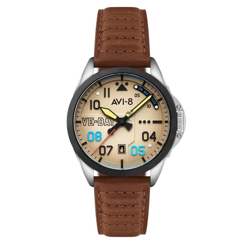 P-51 MUSTANG PATRIOT AUTOMATIC VE-DAY 80TH LIMITED EDITION AV-4082-04 (Seiko NH35 Mekanizmalı) Erkek Kol Saati - Thumbnail