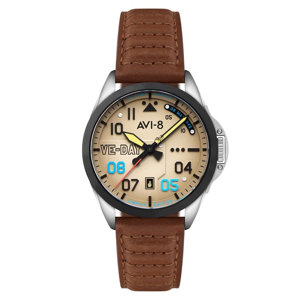 P-51 MUSTANG PATRIOT AUTOMATIC VE-DAY 80TH LIMITED EDITION AV-4082-04 (Seiko NH35 Mekanizmalı) Erkek Kol Saati