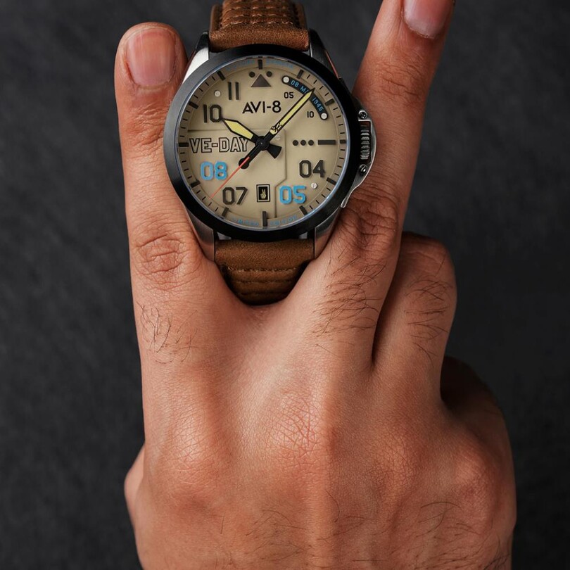 P-51 MUSTANG PATRIOT AUTOMATIC VE-DAY 80TH LIMITED EDITION AV-4082-04 (Seiko NH35 Mekanizmalı) Erkek Kol Saati - Thumbnail