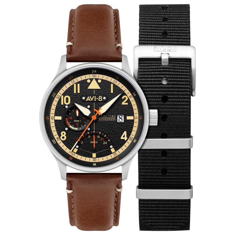 HAWKER HURRICANE MCKELLAR DUAL TIME AV-4101-0B (Citizen Miyota GP03 Mekanizmalı) Erkek Kol Saati - Thumbnail