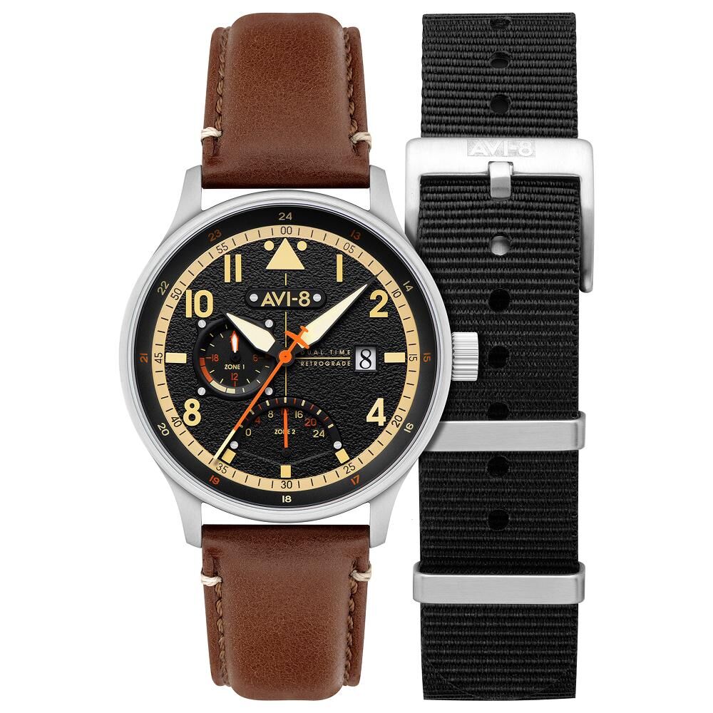 HAWKER HURRICANE MCKELLAR DUAL TIME AV-4101-0B (Citizen Miyota GP03 Mekanizmalı) Erkek Kol Saati