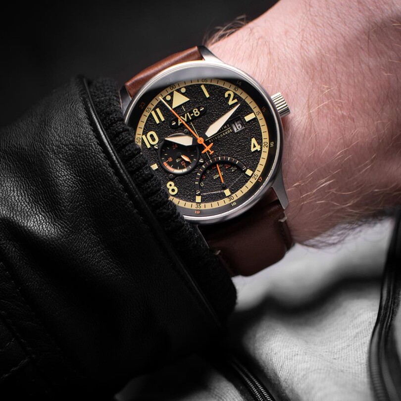 HAWKER HURRICANE MCKELLAR DUAL TIME AV-4101-0B (Citizen Miyota GP03 Mekanizmalı) Erkek Kol Saati - Thumbnail