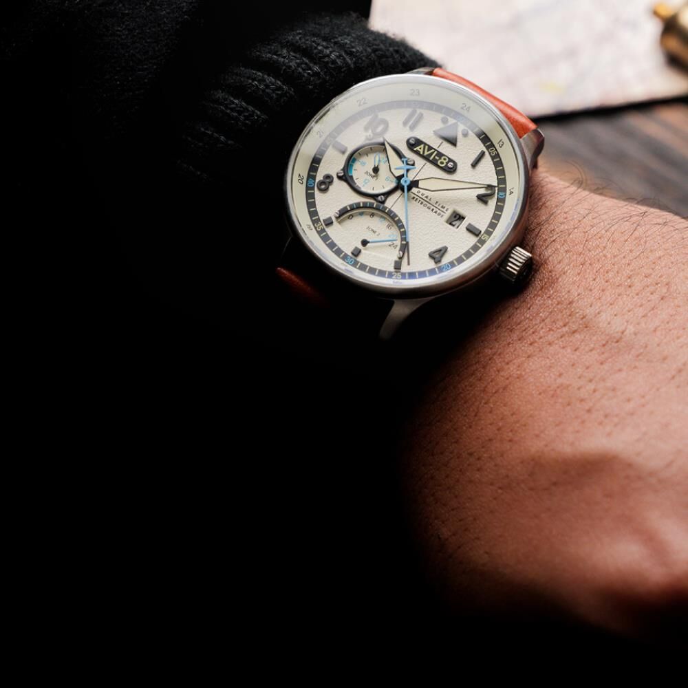 HAWKER HURRICANE MCKELLAR DUAL TIME AV-4101-0C (Citizen Miyota GP03 Mekanizmalı) Erkek Kol Saati