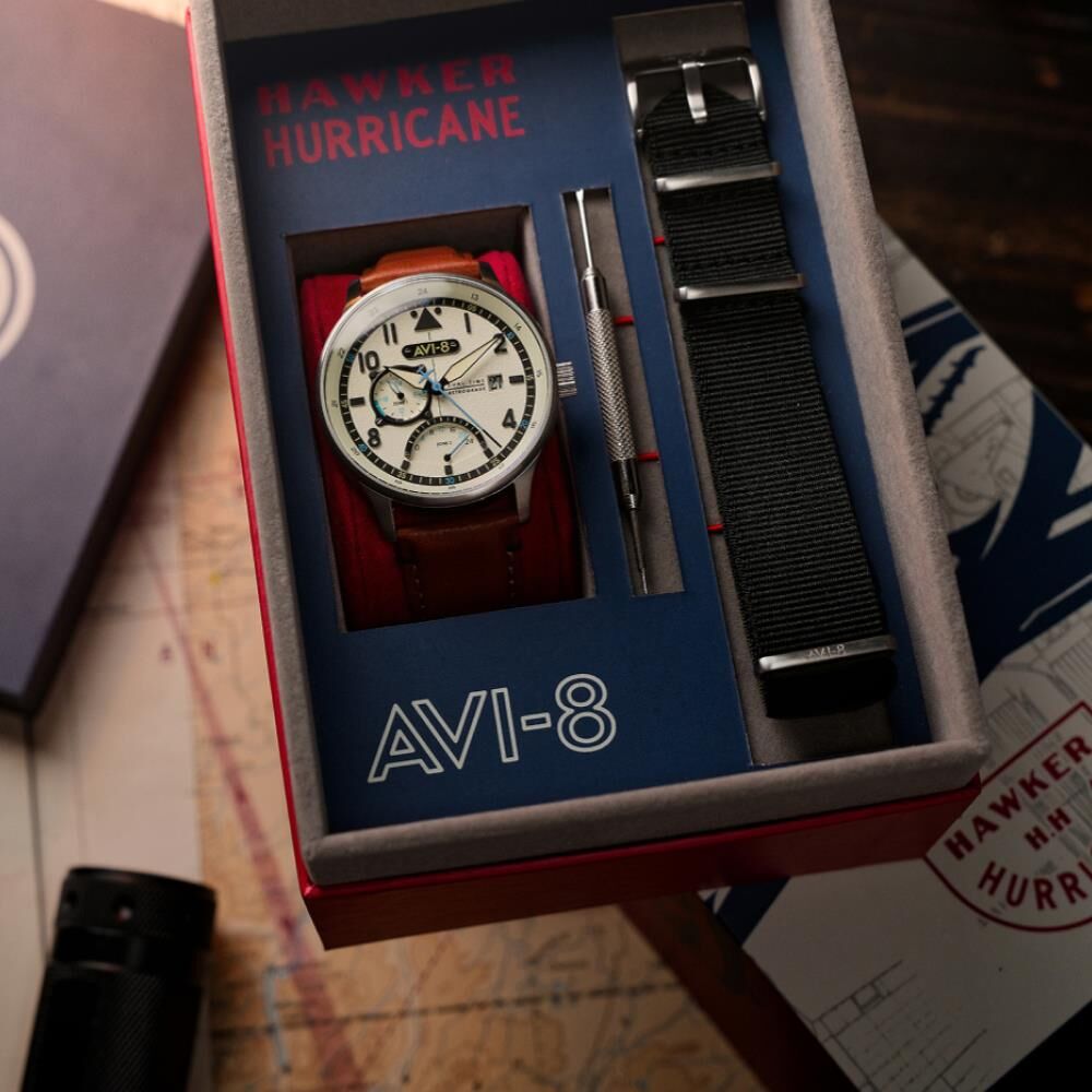 HAWKER HURRICANE MCKELLAR DUAL TIME AV-4101-0C (Citizen Miyota GP03 Mekanizmalı) Erkek Kol Saati