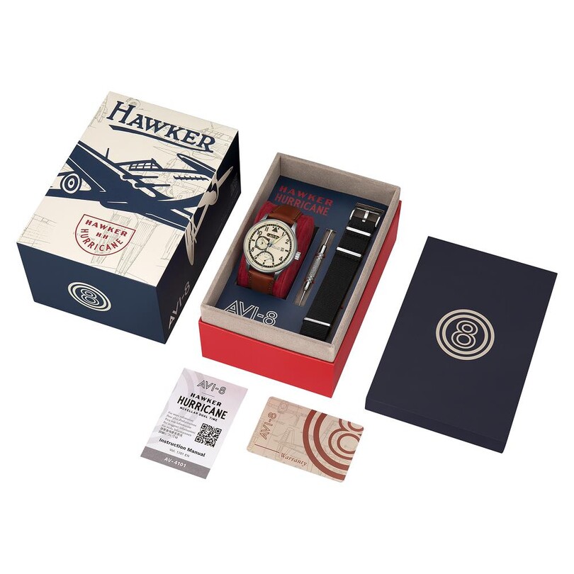 HAWKER HURRICANE MCKELLAR DUAL TIME AV-4101-0C (Citizen Miyota GP03 Mekanizmalı) Erkek Kol Saati - Thumbnail