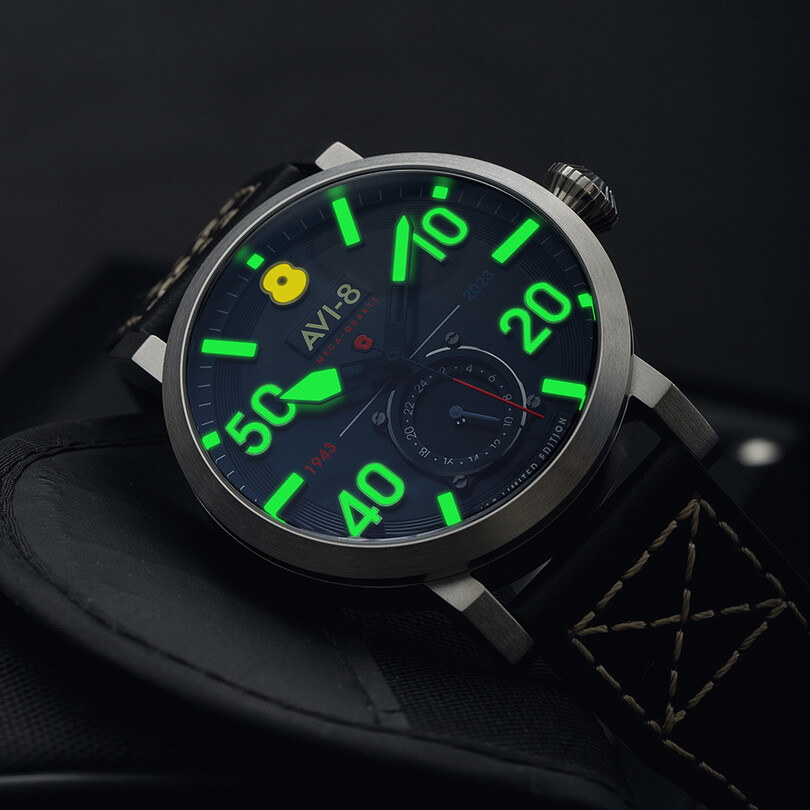 DAMBUSTER LIMITED EDITION AV-4108-RBL-01 (Seiko VH60 Mekanizmalı) Erkek Kol Saati - Thumbnail