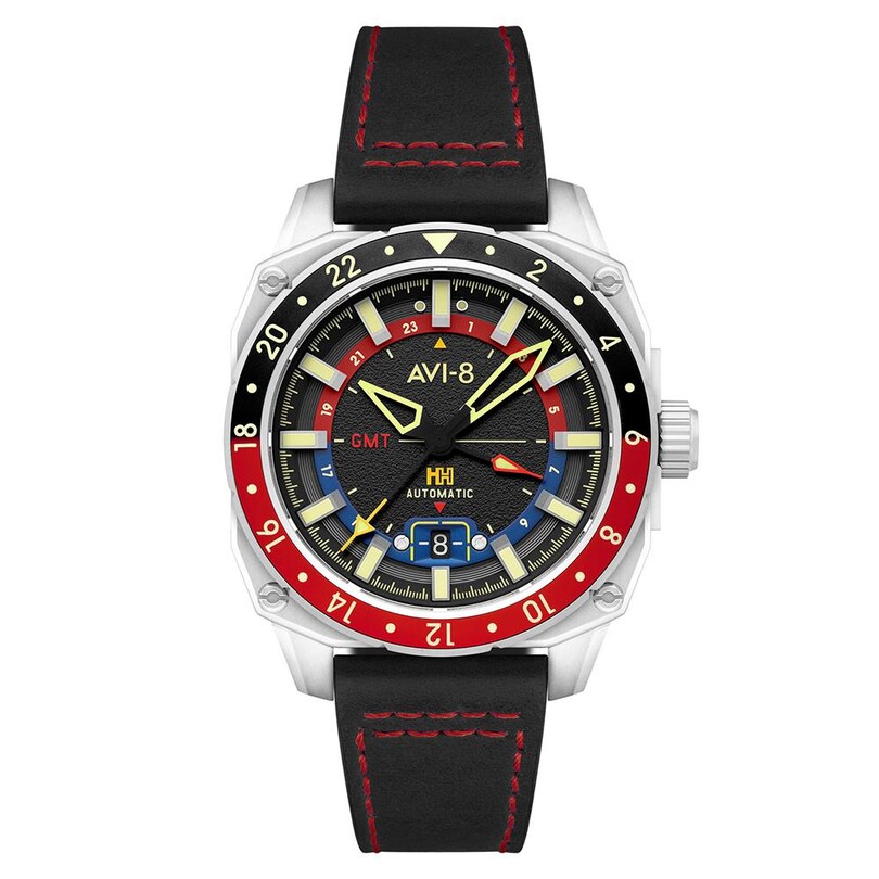 HAWKER HUNTER GMT AV-4122-01 (Seiko NH34 Mekanizmalı) Erkek Kol Saati - Thumbnail