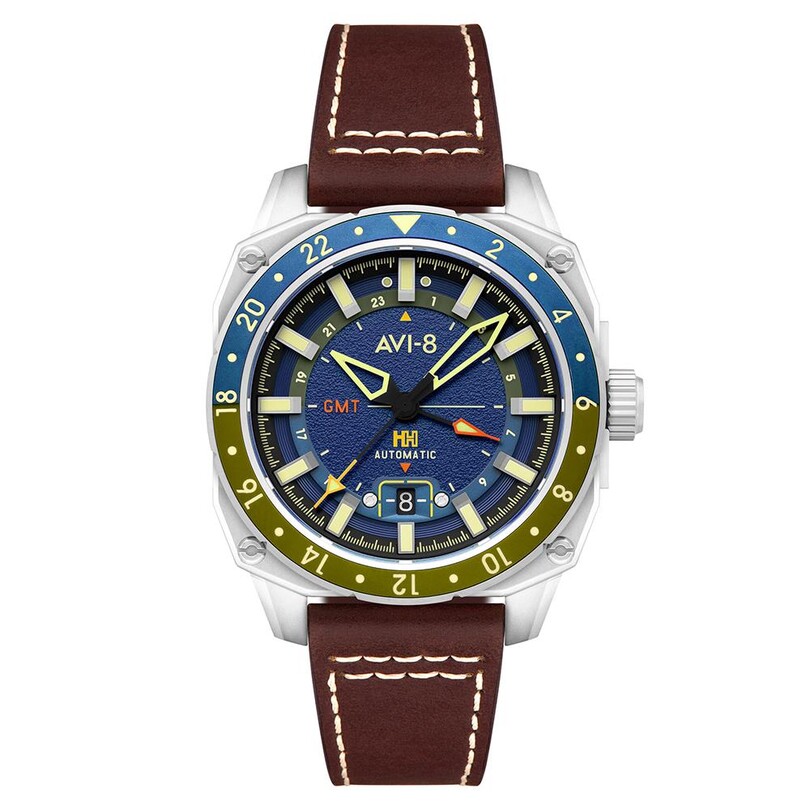 HAWKER HUNTER GMT AV-4122-02 (Seiko NH34 Mekanizmalı) Erkek Kol Saati - Thumbnail