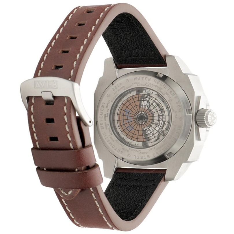 HAWKER HUNTER GMT AV-4122-02 (Seiko NH34 Mekanizmalı) Erkek Kol Saati - Thumbnail