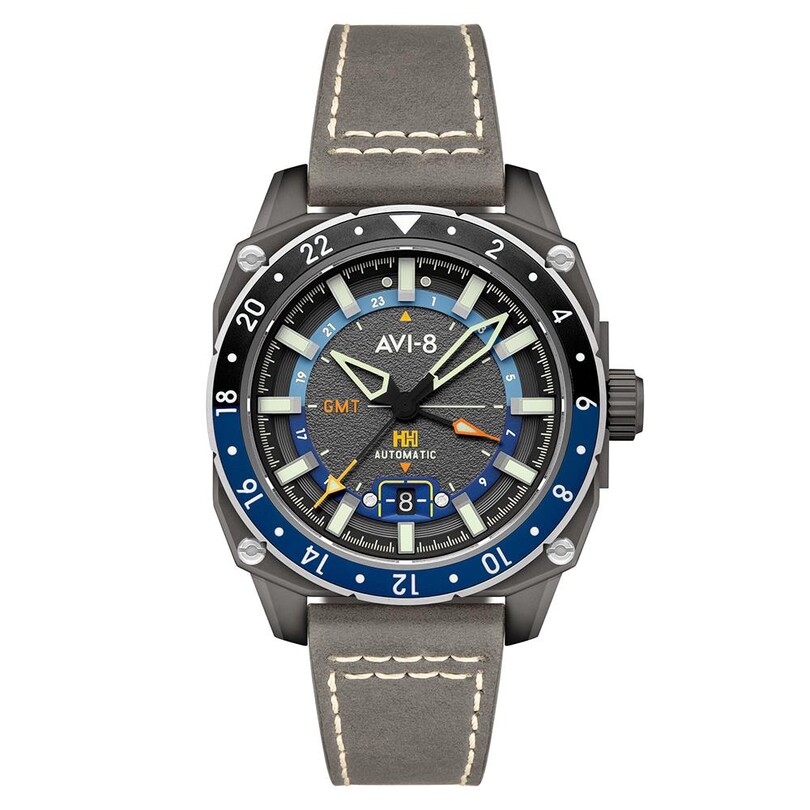 HAWKER HUNTER GMT AV-4122-04 (Seiko NH34 Mekanizmalı) Erkek Kol Saati - Thumbnail