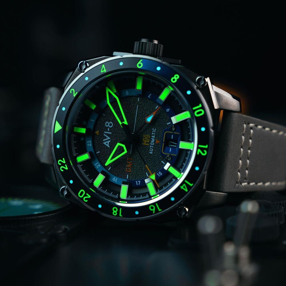 HAWKER HUNTER GMT AV-4122-04 (Seiko NH34 Mekanizmalı) Erkek Kol Saati