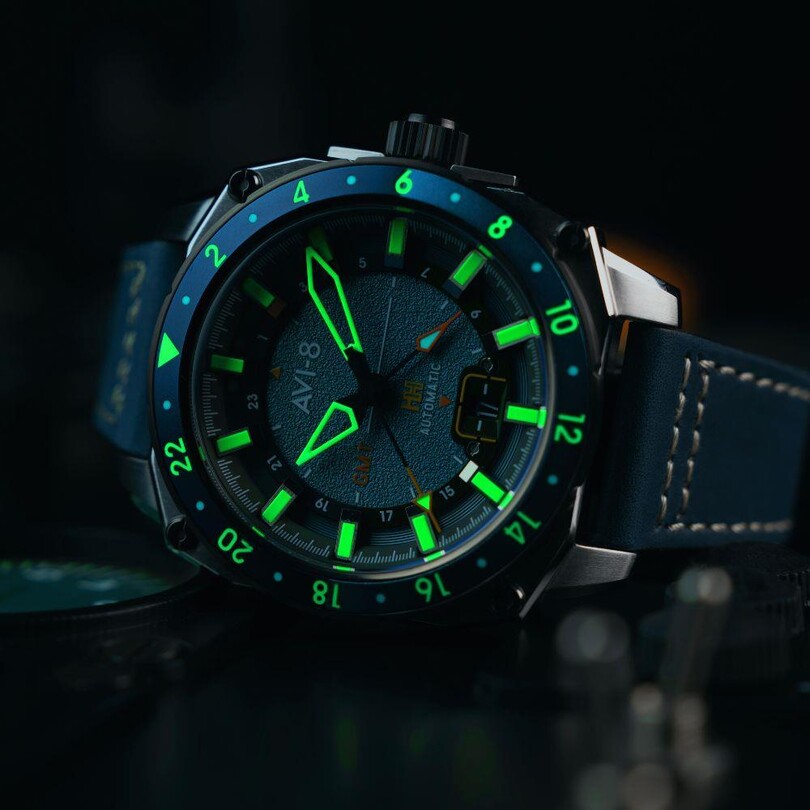 HAWKER HUNTER GMT AV-4122-05 (Seiko NH34 Mekanizmalı) Erkek Kol Saati - Thumbnail