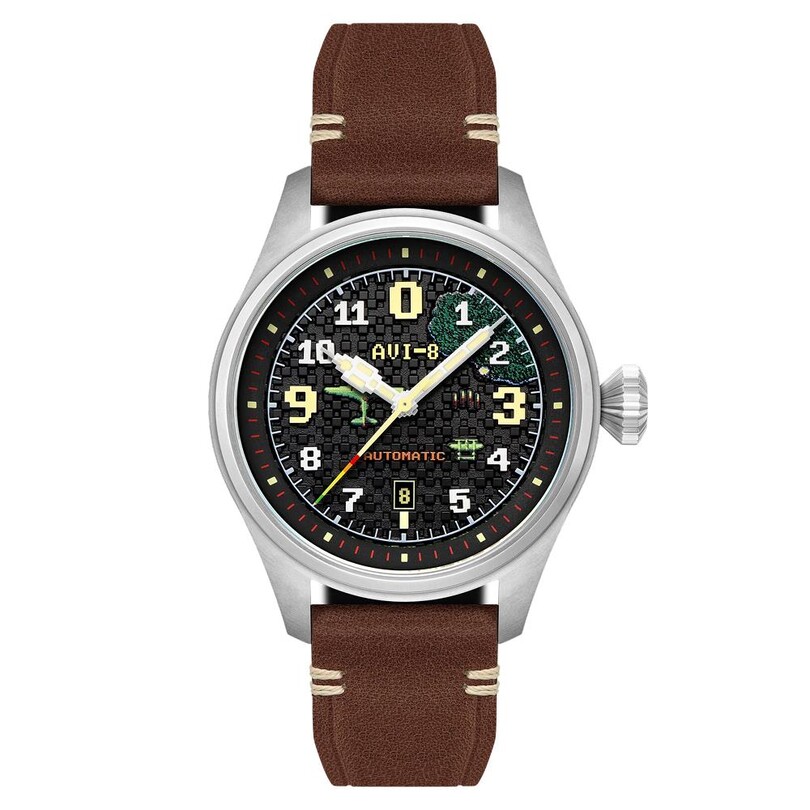 AVI-8 - CLOWES CAPCOM 1942 AUTOMATIC PIXEL LIMITED EDITION AV-4126-01 (Seiko NH35 Mekanizmalı) Erkek Kol Saati