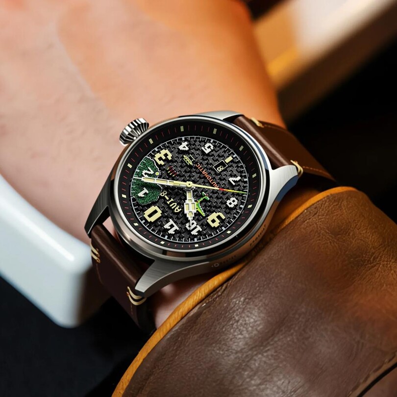 CLOWES CAPCOM 1942 AUTOMATIC PIXEL LIMITED EDITION AV-4126-01 (Seiko NH35 Mekanizmalı) Erkek Kol Saati - Thumbnail