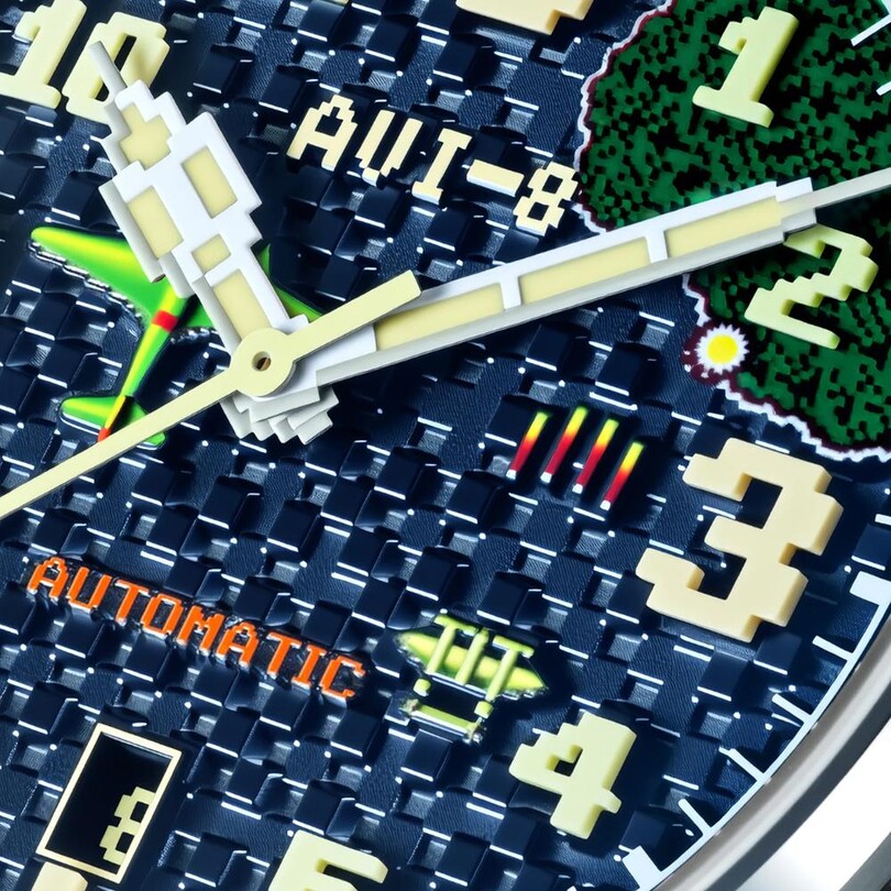 CLOWES CAPCOM 1942 AUTOMATIC PIXEL LIMITED EDITION AV-4126-02 (Seiko NH35 Mekanizmalı) Erkek Kol Saati - Thumbnail