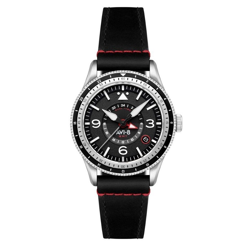 FLYBOY AIRMASTER GMT AV-4128-01 (Seiko NH34 Mekanizmalı) Otomatik Erkek Kol Saati - Thumbnail