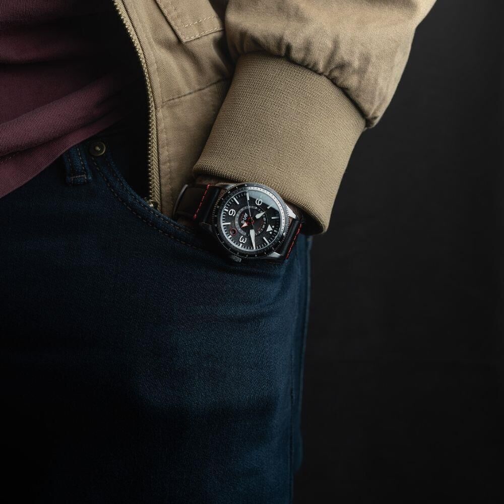 FLYBOY AIRMASTER GMT AV-4128-01 (Seiko NH34 Mekanizmalı) Otomatik Erkek Kol Saati