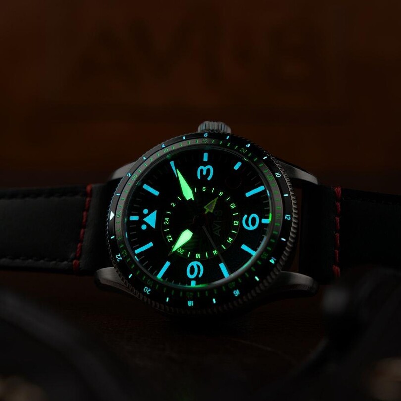 FLYBOY AIRMASTER GMT AV-4128-01 (Seiko NH34 Mekanizmalı) Otomatik Erkek Kol Saati - Thumbnail