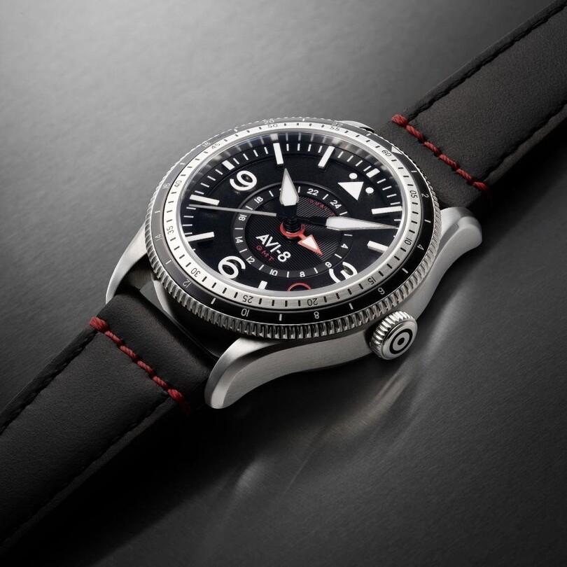 FLYBOY AIRMASTER GMT AV-4128-01 (Seiko NH34 Mekanizmalı) Otomatik Erkek Kol Saati - Thumbnail