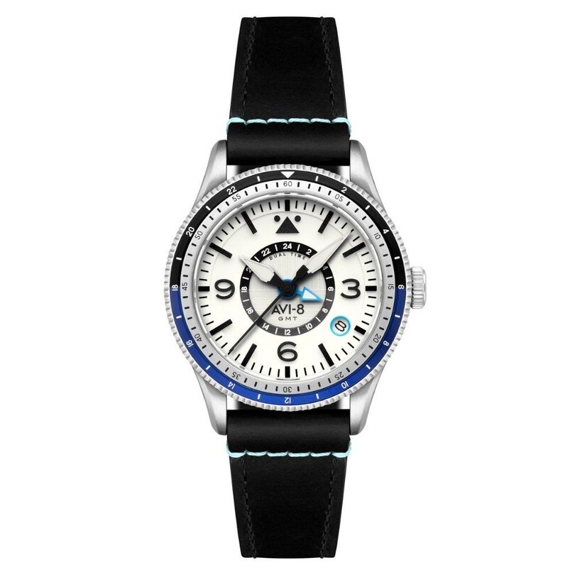 FLYBOY AIRMASTER GMT AV-4128-02 (Seiko NH34 Mekanizmalı) Otomatik Erkek Kol Saati - Thumbnail