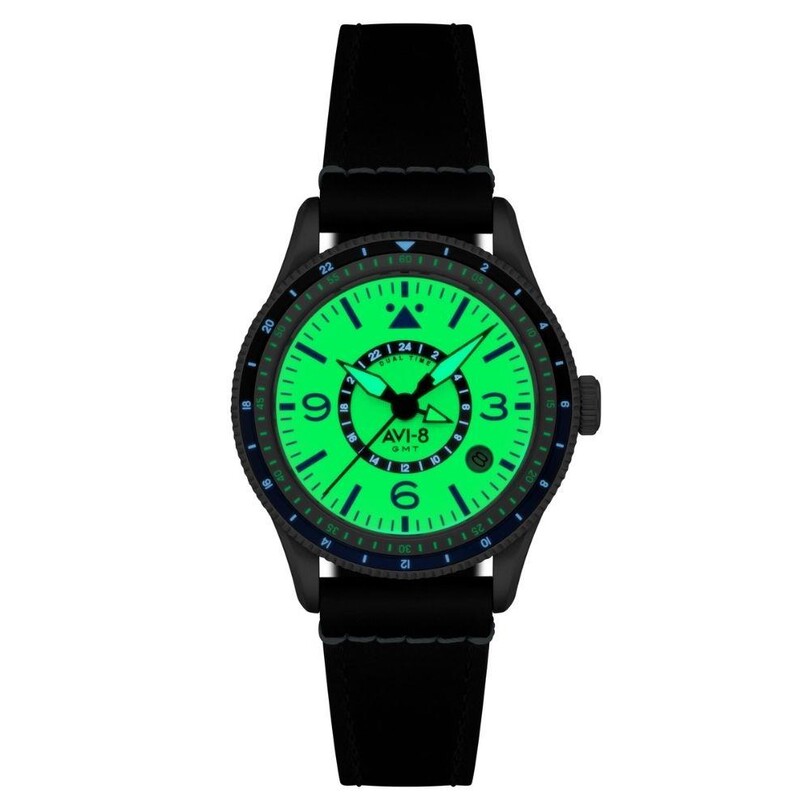 FLYBOY AIRMASTER GMT AV-4128-02 (Seiko NH34 Mekanizmalı) Otomatik Erkek Kol Saati - Thumbnail