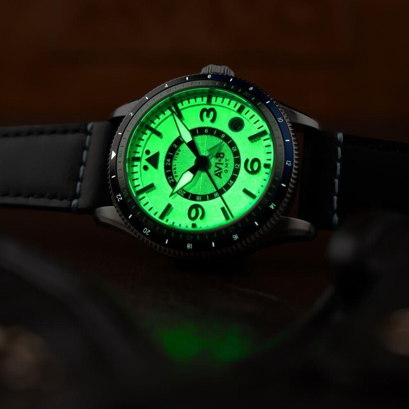 FLYBOY AIRMASTER GMT AV-4128-02 (Seiko NH34 Mekanizmalı) Otomatik Erkek Kol Saati - Thumbnail