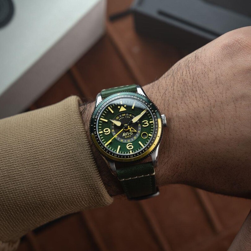 FLYBOY AIRMASTER GMT AV-4128-03 (Seiko NH34 Mekanizmalı) Otomatik Erkek Kol Saati - Thumbnail