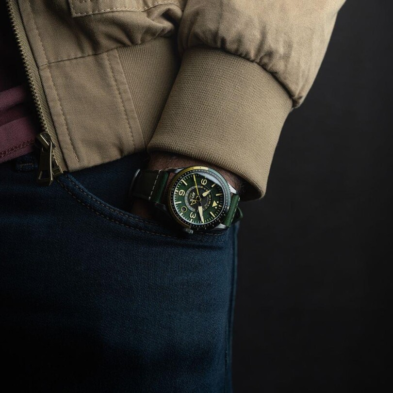 FLYBOY AIRMASTER GMT AV-4128-03 (Seiko NH34 Mekanizmalı) Otomatik Erkek Kol Saati - Thumbnail