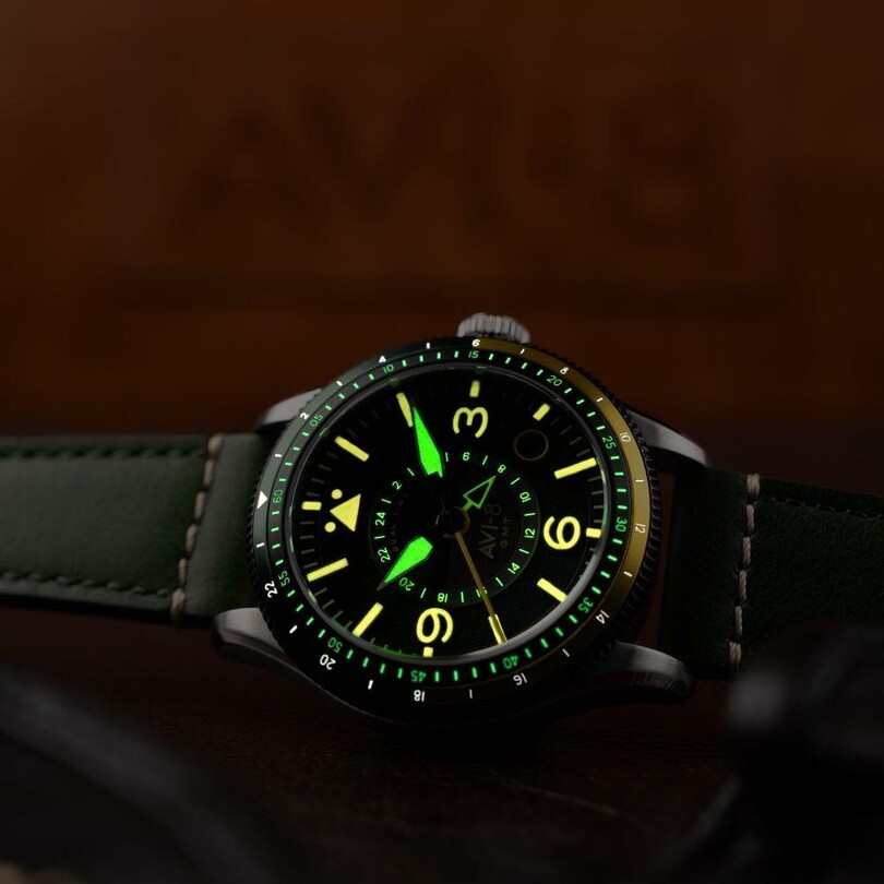 FLYBOY AIRMASTER GMT AV-4128-03 (Seiko NH34 Mekanizmalı) Otomatik Erkek Kol Saati - Thumbnail