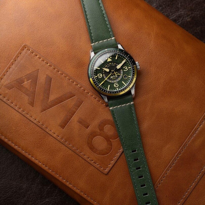 FLYBOY AIRMASTER GMT AV-4128-03 (Seiko NH34 Mekanizmalı) Otomatik Erkek Kol Saati - Thumbnail