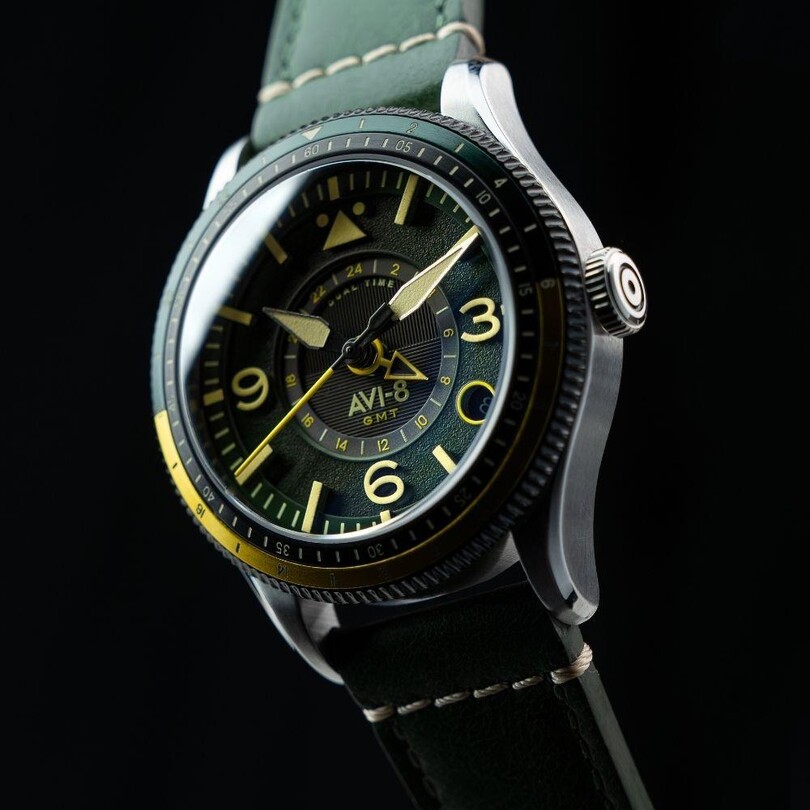 FLYBOY AIRMASTER GMT AV-4128-03 (Seiko NH34 Mekanizmalı) Otomatik Erkek Kol Saati - Thumbnail