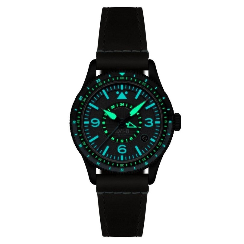 FLYBOY AIRMASTER GMT AV-4128-05 (Seiko NH34 Mekanizmalı) Otomatik Erkek Kol Saati - Thumbnail