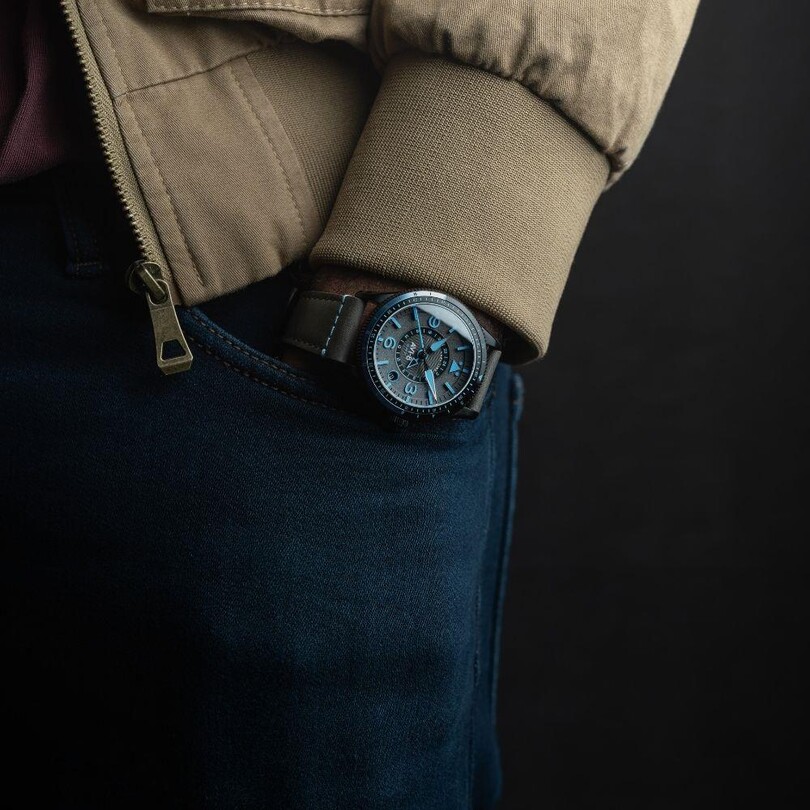 FLYBOY AIRMASTER GMT AV-4128-05 (Seiko NH34 Mekanizmalı) Otomatik Erkek Kol Saati - Thumbnail