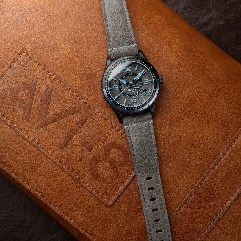 FLYBOY AIRMASTER GMT AV-4128-05 (Seiko NH34 Mekanizmalı) Otomatik Erkek Kol Saati - Thumbnail