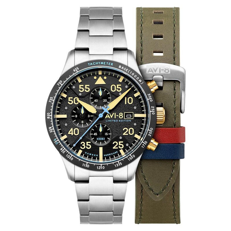 AVI-8 - HAWKER HURRICANE 90TH ANNIVERSARY CHRONOGRAPH LIMITED EDITION AV-4130-11 (Seiko VK67 Mekanizmalı) Erkek Kol Saati