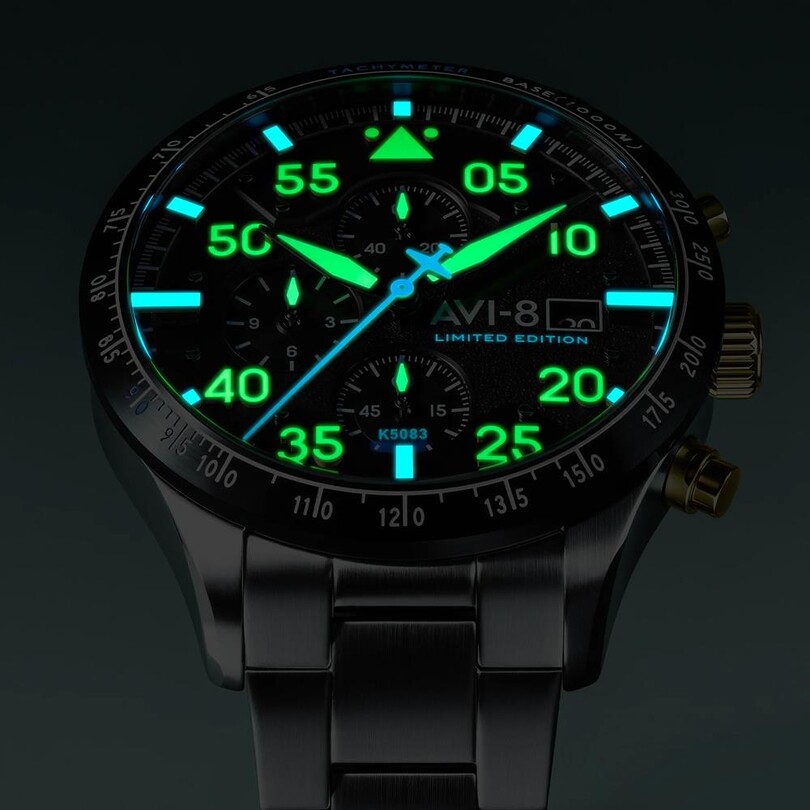 HAWKER HURRICANE 90TH ANNIVERSARY CHRONOGRAPH LIMITED EDITION AV-4130-11 (Seiko VK67 Mekanizmalı) Erkek Kol Saati - Thumbnail