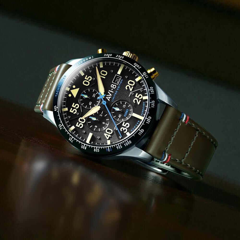 HAWKER HURRICANE 90TH ANNIVERSARY CHRONOGRAPH LIMITED EDITION AV-4130-11 (Seiko VK67 Mekanizmalı) Erkek Kol Saati