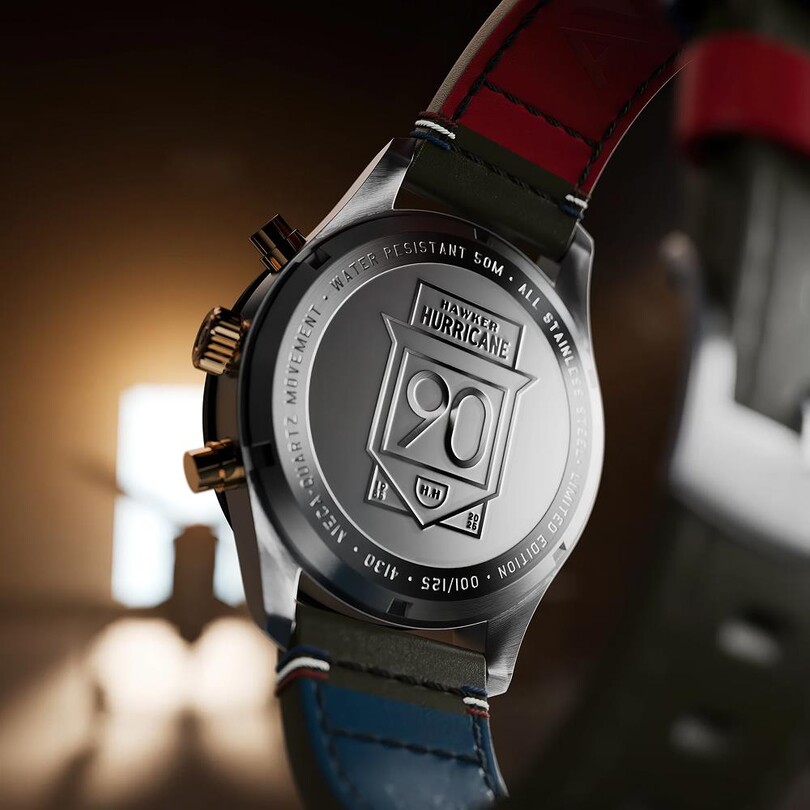 HAWKER HURRICANE 90TH ANNIVERSARY CHRONOGRAPH LIMITED EDITION AV-4130-11 (Seiko VK67 Mekanizmalı) Erkek Kol Saati - Thumbnail