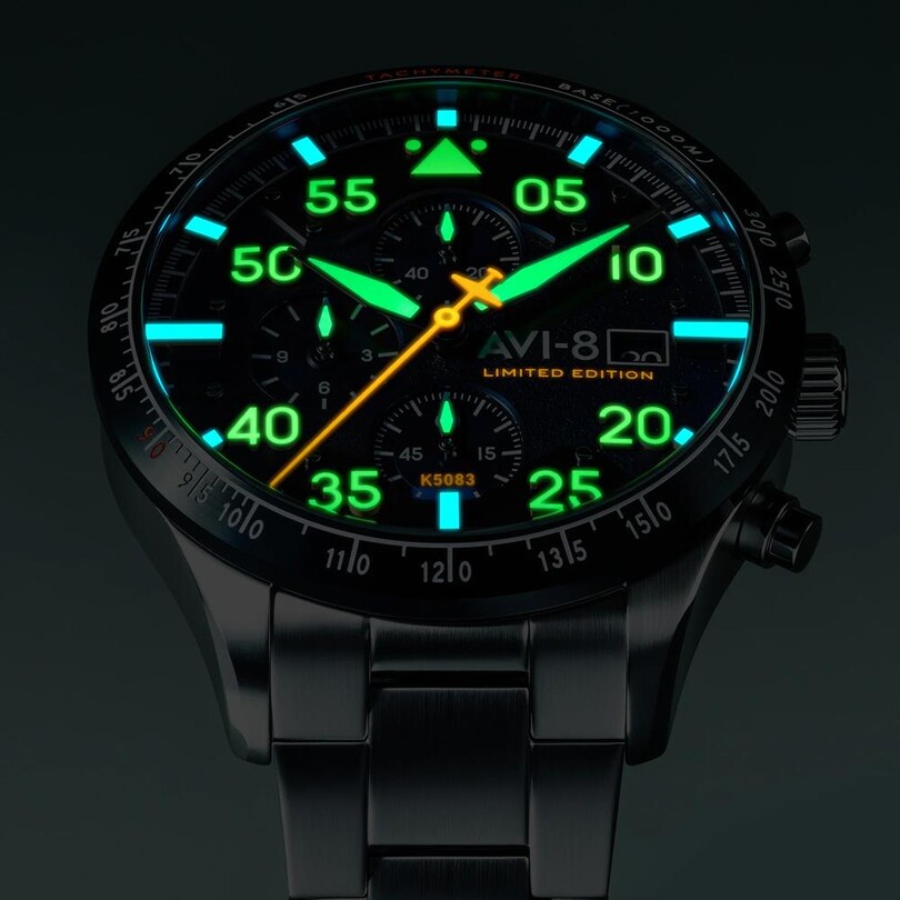 HAWKER HURRICANE 90TH ANNIVERSARY CHRONOGRAPH LIMITED EDITION AV-4130-22 (Seiko VK67 Mekanizmalı) Erkek Kol Saati - Thumbnail