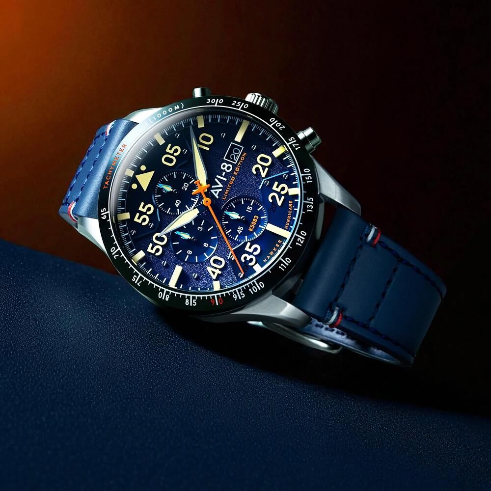 HAWKER HURRICANE 90TH ANNIVERSARY CHRONOGRAPH LIMITED EDITION AV-4130-22 (Seiko VK67 Mekanizmalı) Erkek Kol Saati