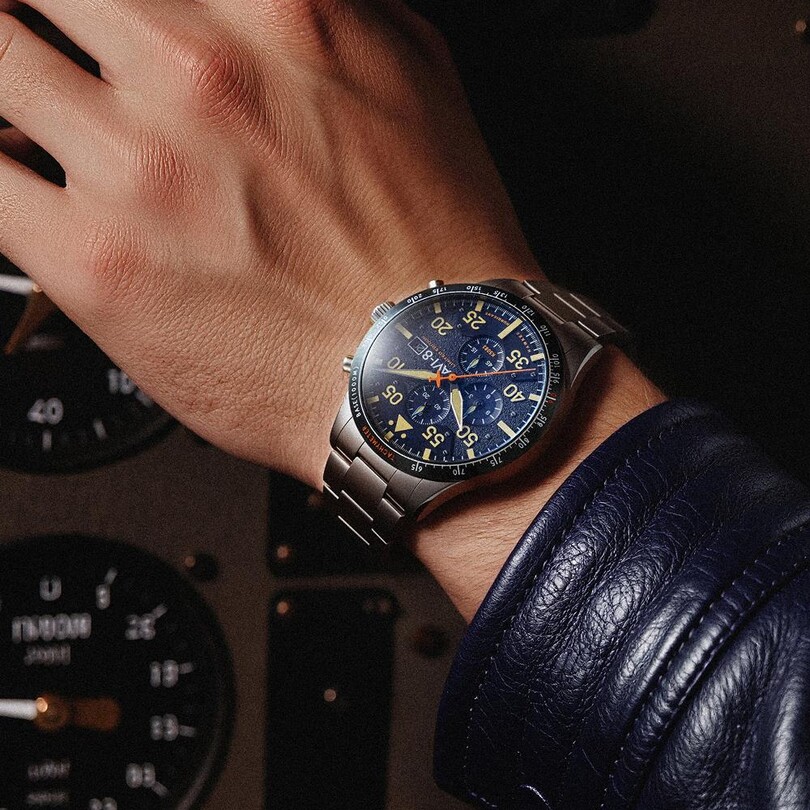 HAWKER HURRICANE 90TH ANNIVERSARY CHRONOGRAPH LIMITED EDITION AV-4130-22 (Seiko VK67 Mekanizmalı) Erkek Kol Saati - Thumbnail